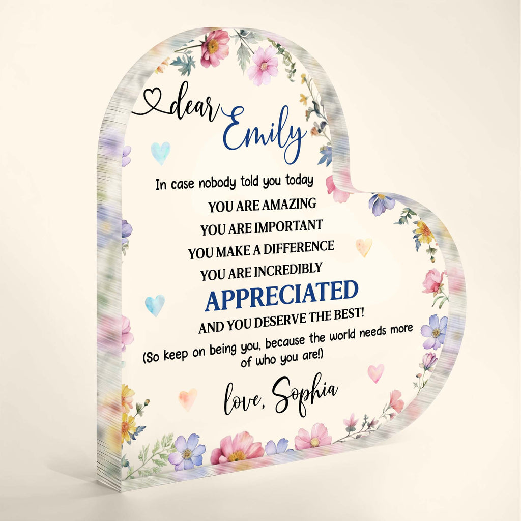 Personalized Heart Shaped Acrylic Plaque Custom Keepsake Gift Acrylic Plaque GradoCreations