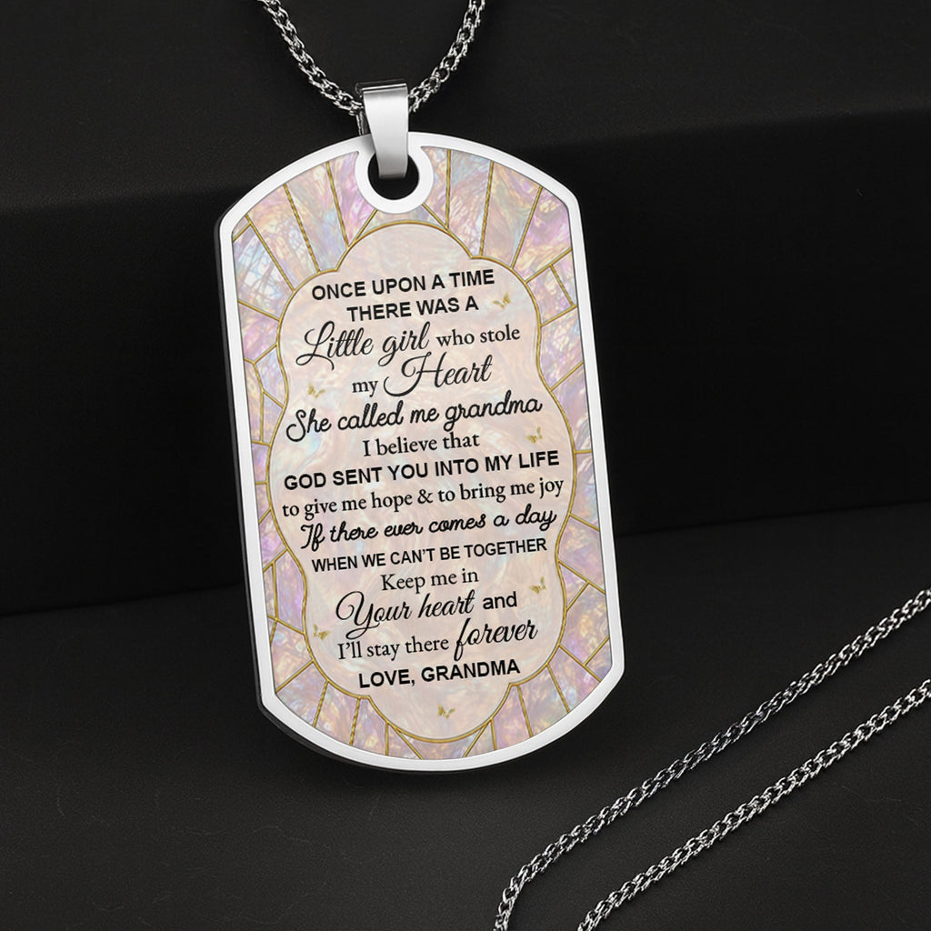 Personalized Dog Tag Necklace Custom Keepsake for Granddaughter Dog Tag Necklace GradoCreations
