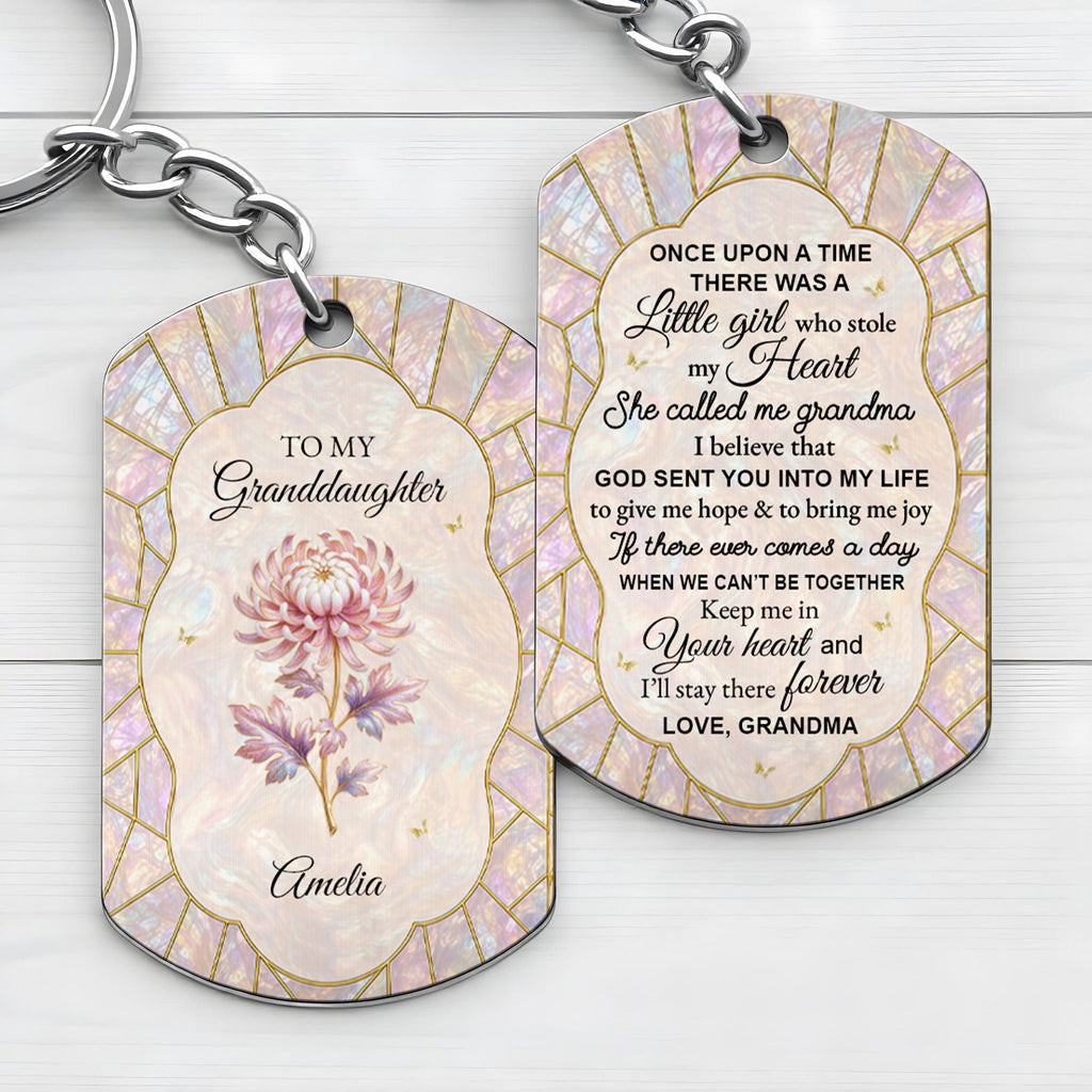 Personalized Stainless Steel Keychain for Granddaughter Gift Stainless Steel Keychain GradoCreations