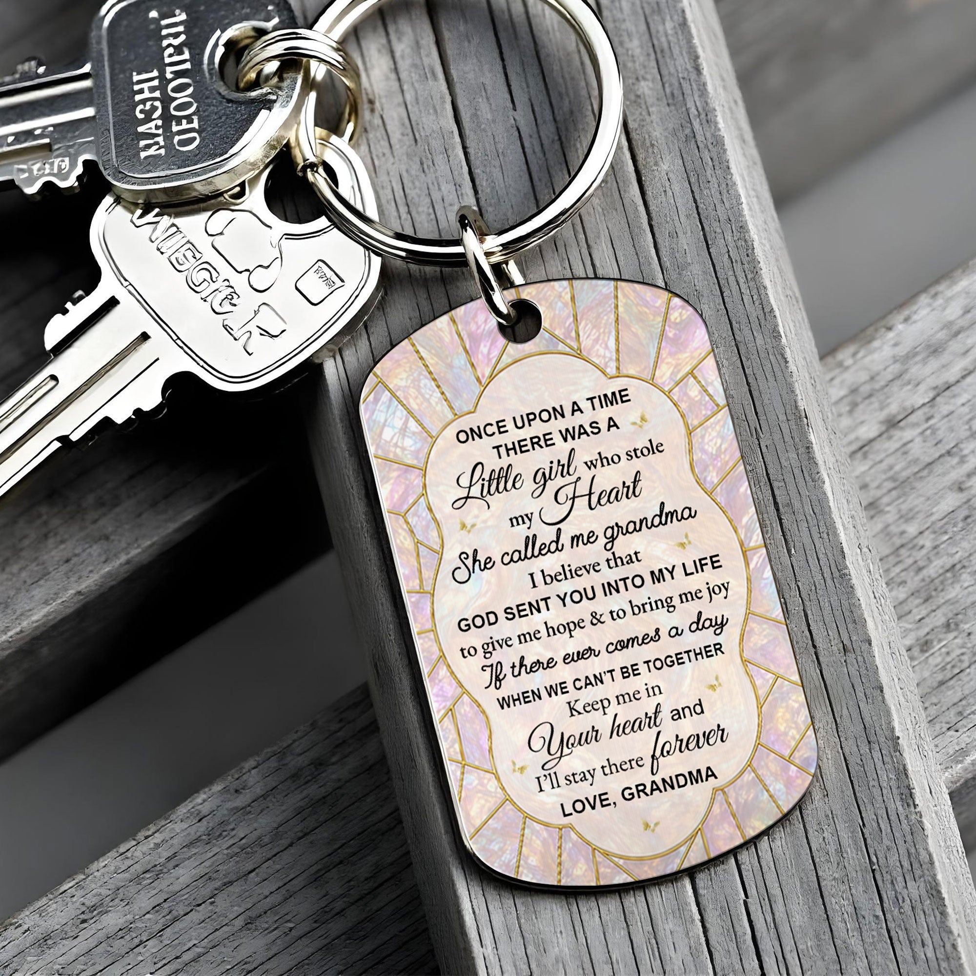 Personalized Stainless Steel Keychain for Granddaughter Gift Stainless Steel Keychain GradoCreations