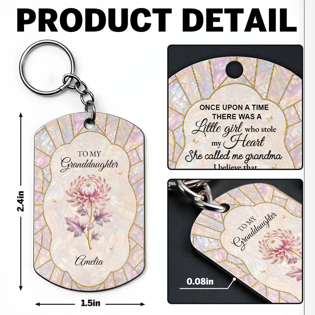 Personalized Stainless Steel Keychain for Granddaughter Gift Stainless Steel Keychain GradoCreations