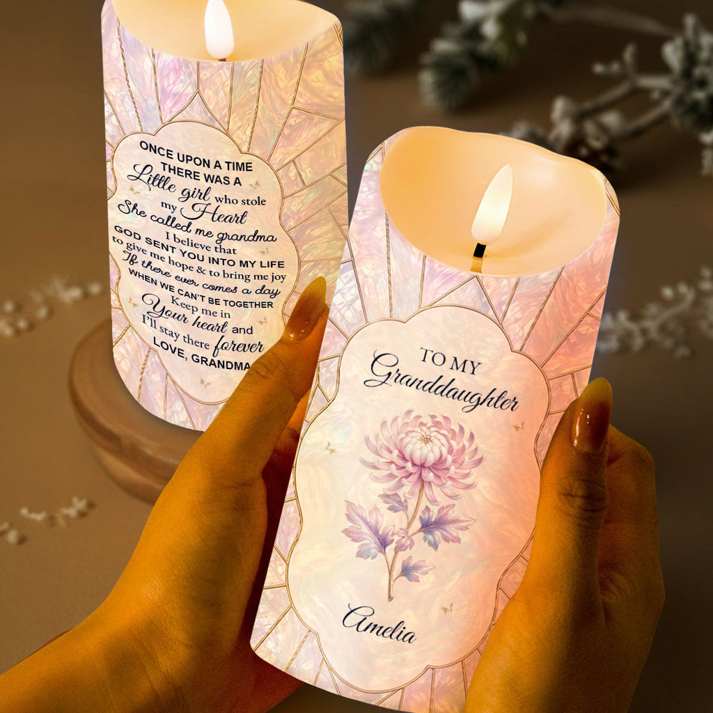 Personalized LED Candle Custom Name Gift for Granddaughter LED Candle GradoCreations