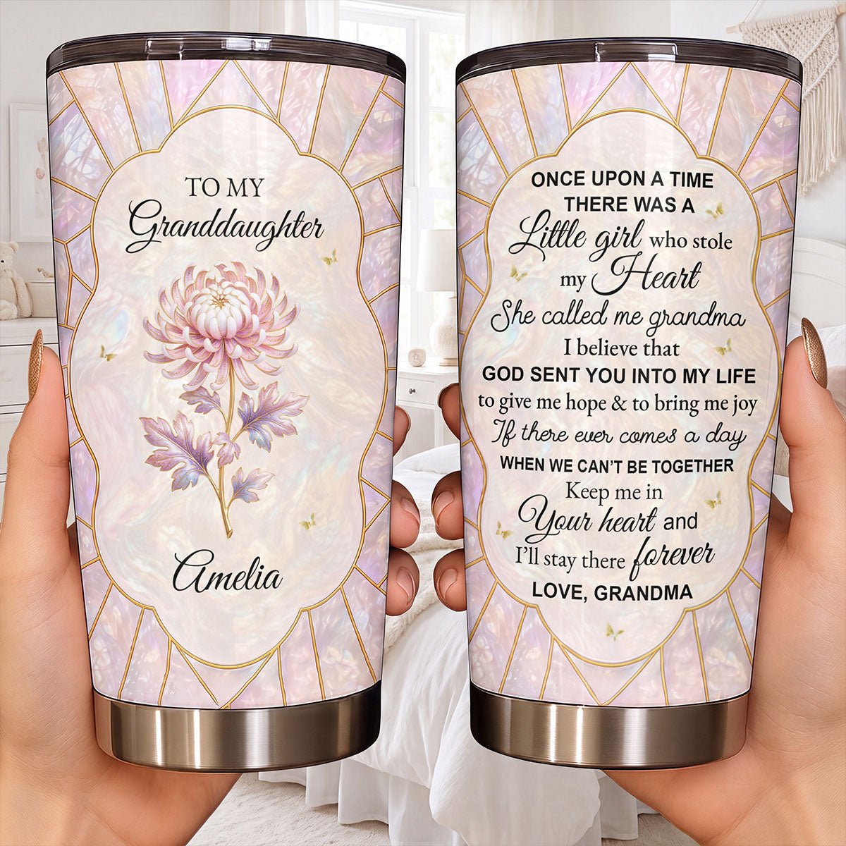 Personalized 20oz Stainless Steel Tumbler for Granddaughter Gift 20oz Tumbler GradoCreations