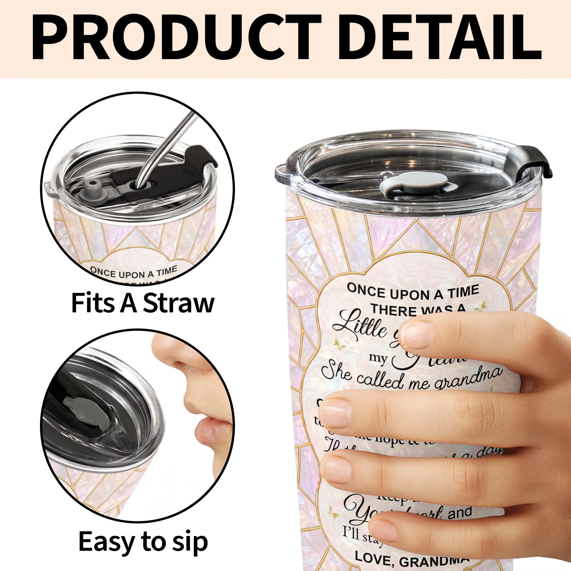 Personalized 20oz Stainless Steel Tumbler for Granddaughter Gift 20oz Tumbler GradoCreations