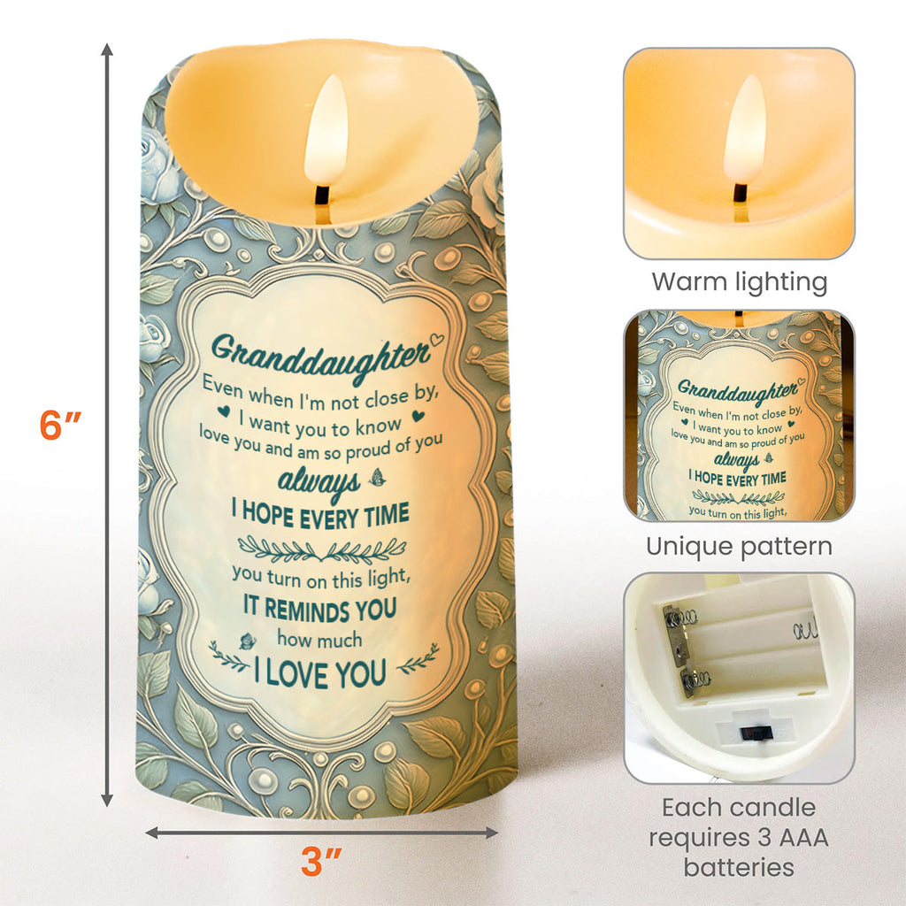 Personalized LED Candle with Flowers & Butterflies for Granddaughter LED Candle GradoCreations