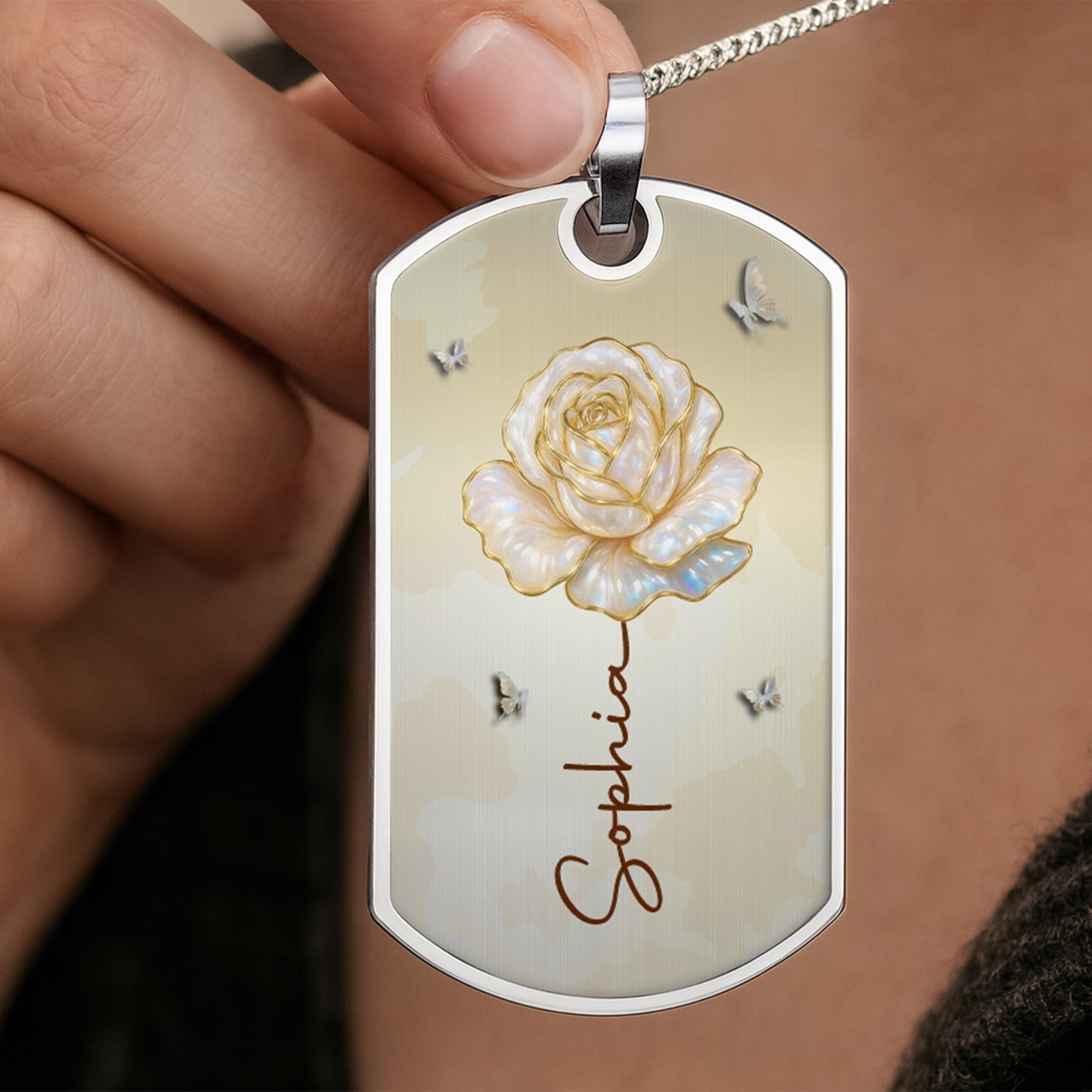 Personalized Dog Tag Necklace Custom Name Gift for Granddaughter Dog Tag Necklace GradoCreations