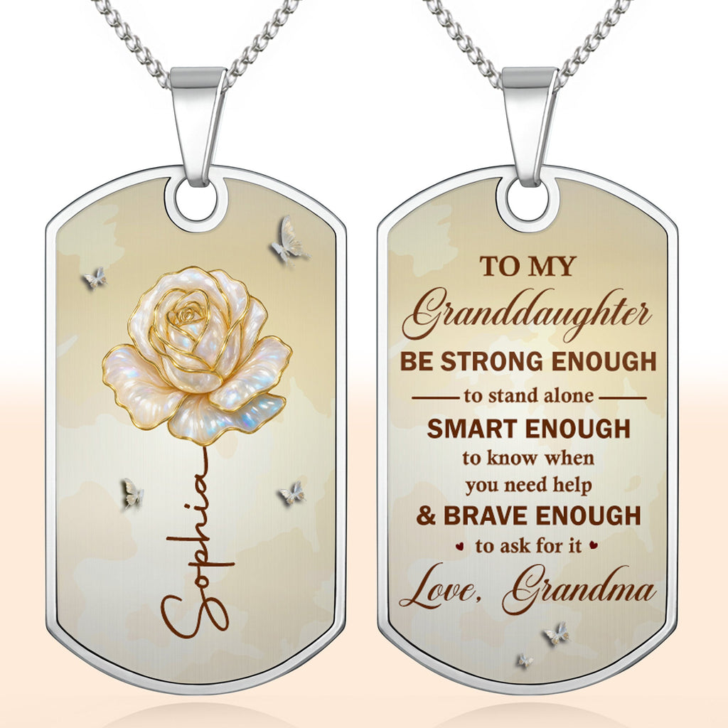 Personalized Dog Tag Necklace Custom Name Gift for Granddaughter Dog Tag Necklace GradoCreations