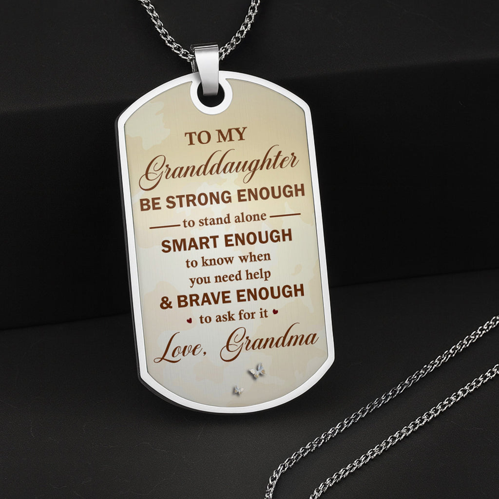 Personalized Dog Tag Necklace Custom Name Gift for Granddaughter Dog Tag Necklace GradoCreations