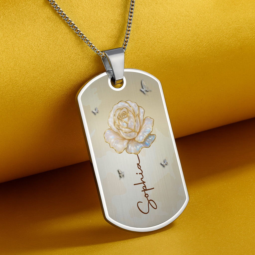 Personalized Dog Tag Necklace Custom Name Gift for Granddaughter Dog Tag Necklace GradoCreations