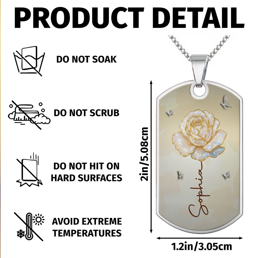 Personalized Dog Tag Necklace Custom Name Gift for Granddaughter Dog Tag Necklace GradoCreations
