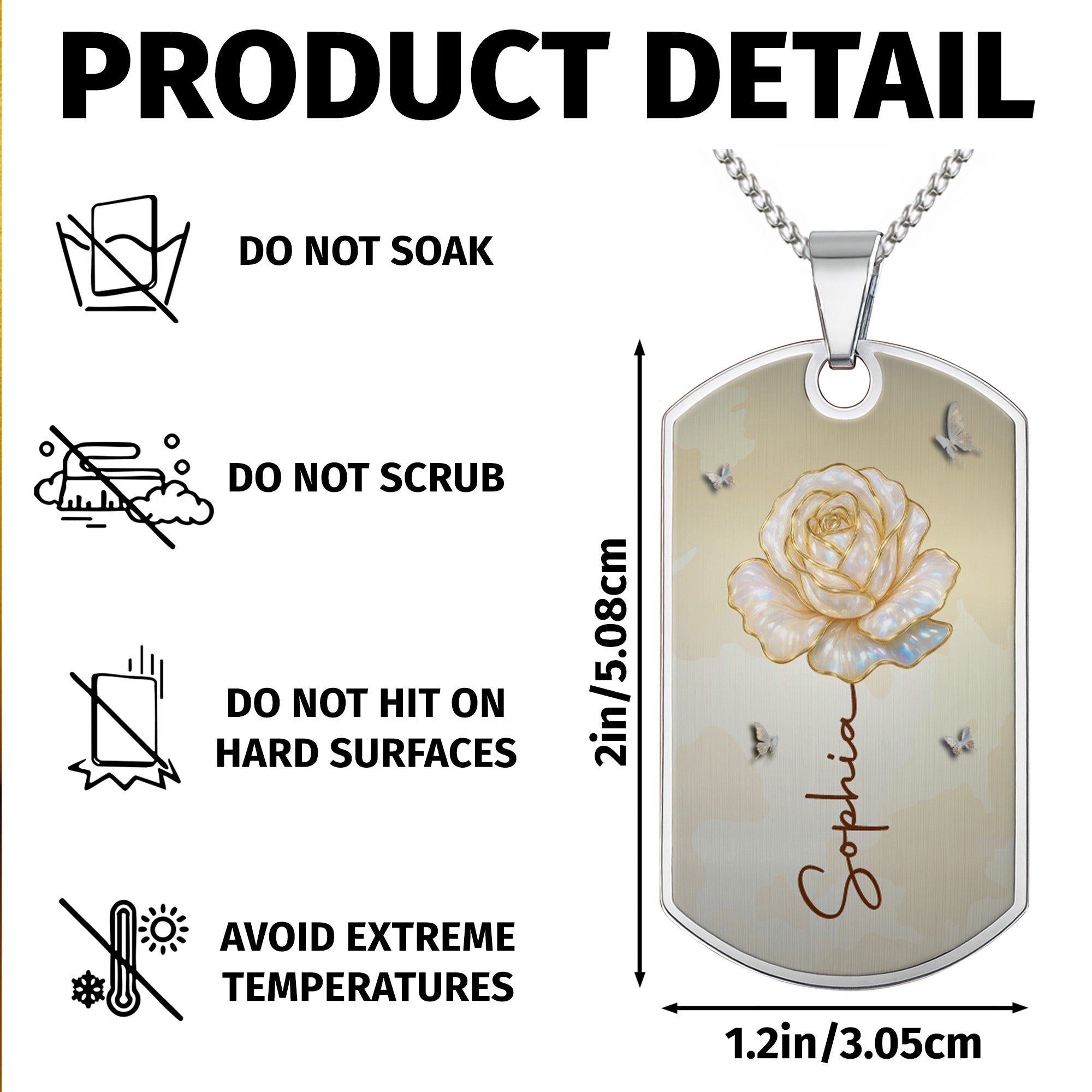 Personalized Dog Tag Necklace Custom Name Gift for Granddaughter Dog Tag Necklace GradoCreations