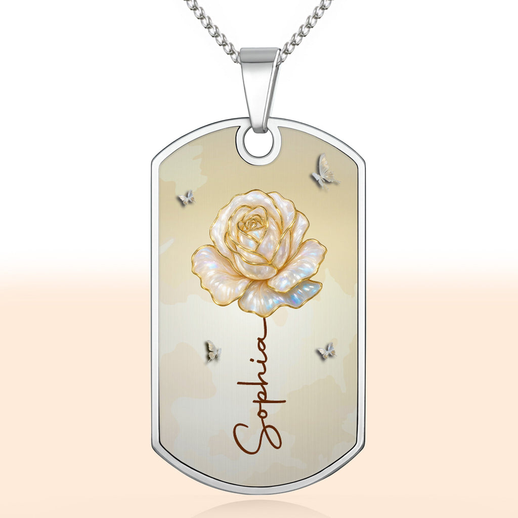 Personalized Dog Tag Necklace Custom Name Gift for Granddaughter Dog Tag Necklace GradoCreations