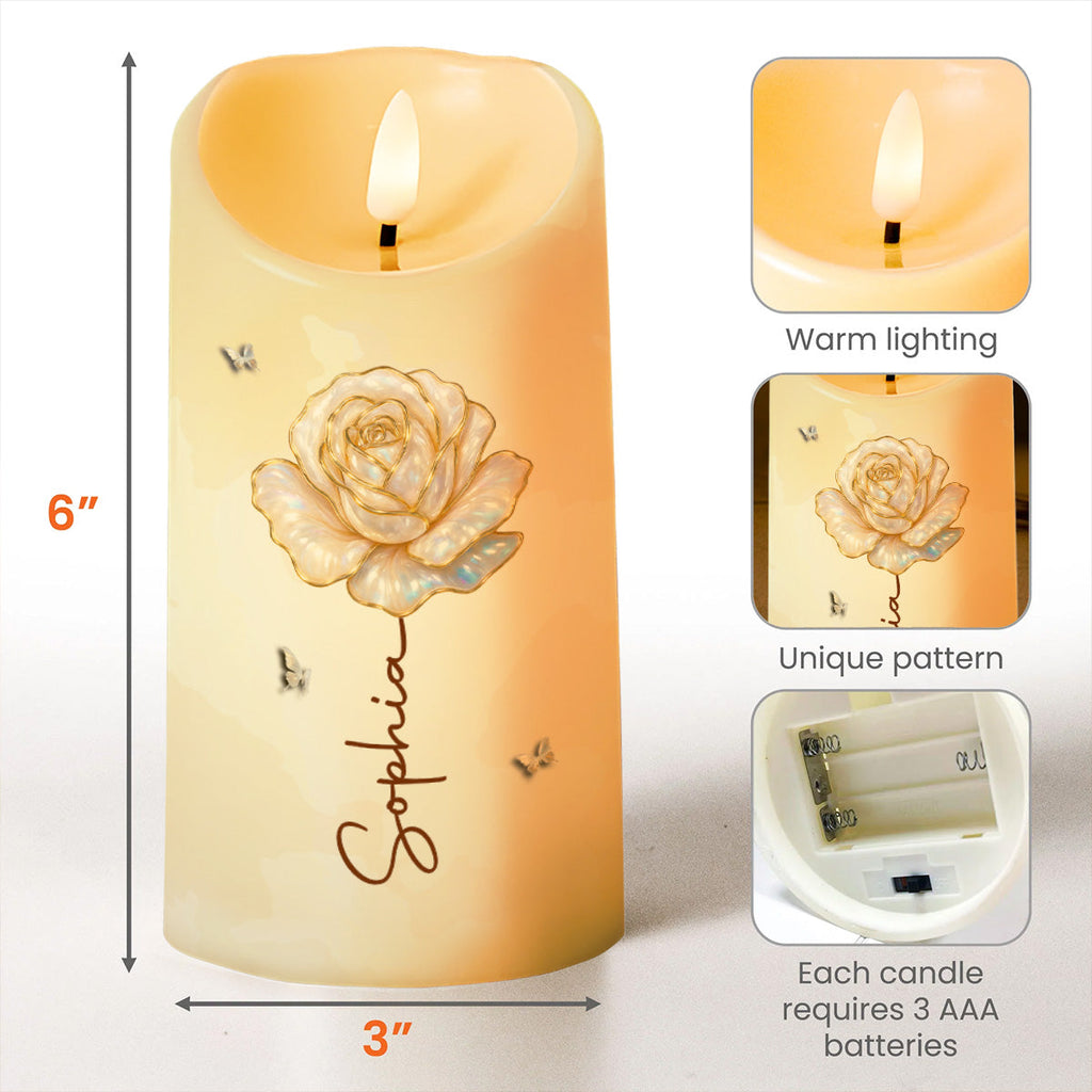 Personalized LED Candle Custom Name Gift for Granddaughter LED Candle GradoCreations