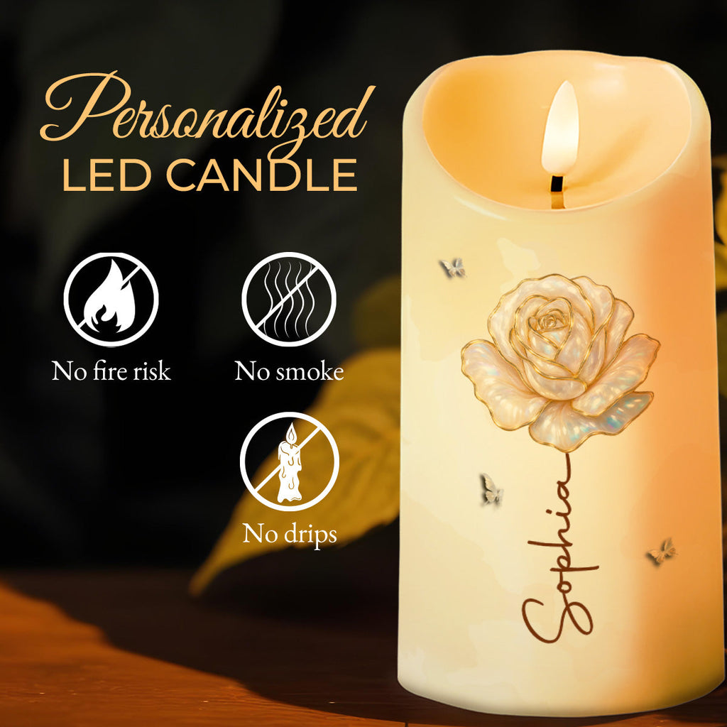 Personalized LED Candle Custom Name Gift for Granddaughter LED Candle GradoCreations
