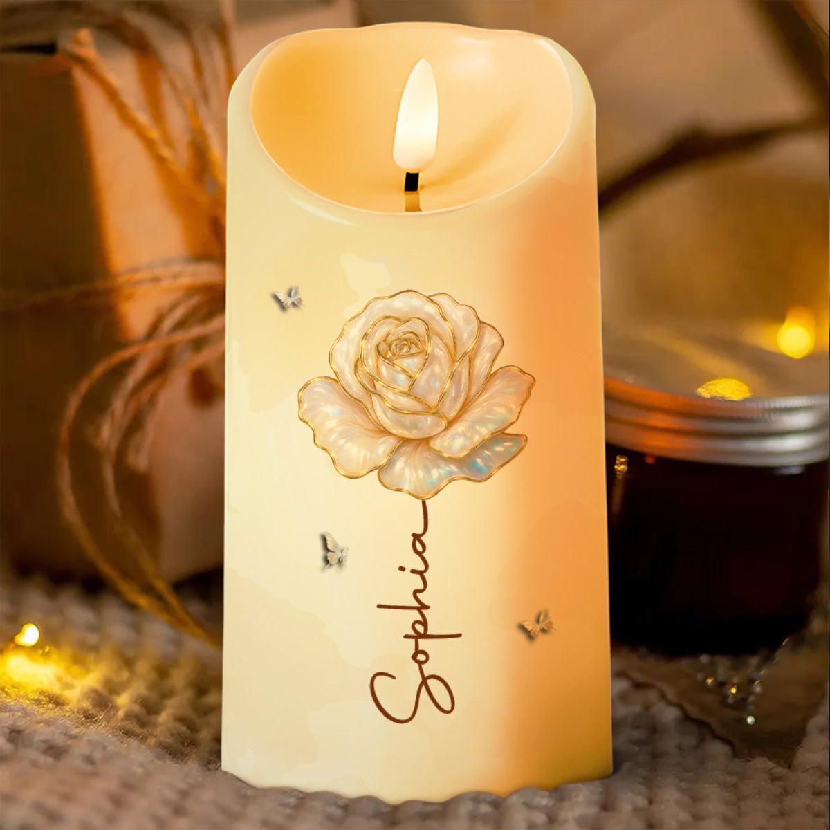 Personalized LED Candle Custom Name Gift for Granddaughter LED Candle GradoCreations