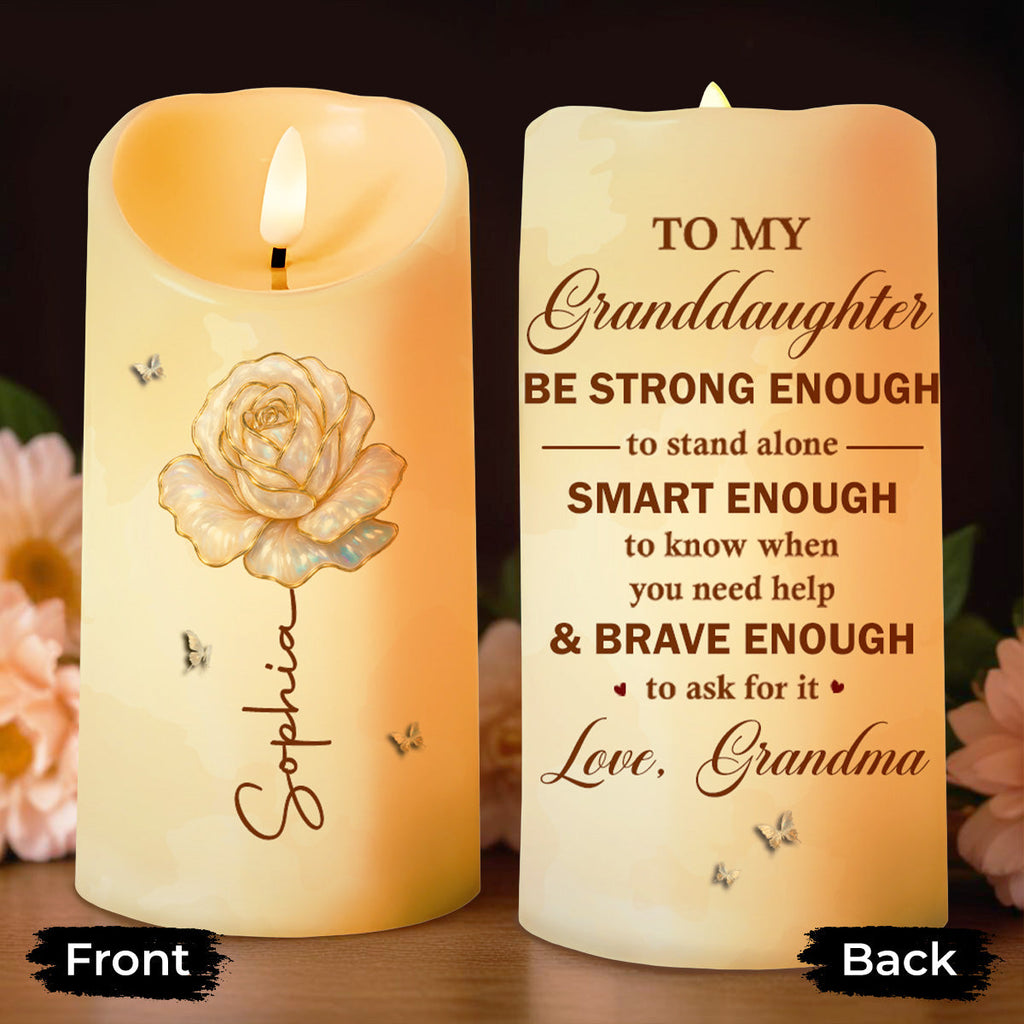 Personalized LED Candle Custom Name Gift for Granddaughter LED Candle GradoCreations