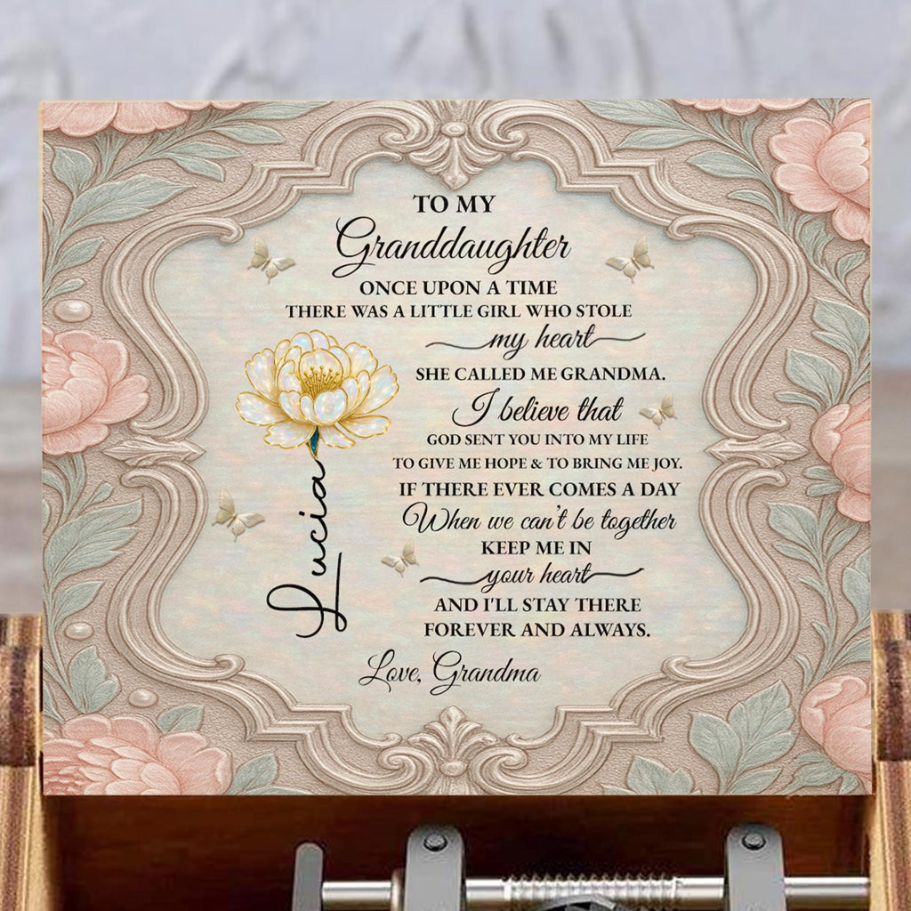 Personalized Wooden Music Box Custom Daisy Design for Granddaughter Music Box GradoCreations