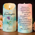 Personalized Flameless LED Candle Custom Name for Granddaughter LED Candle GradoCreations