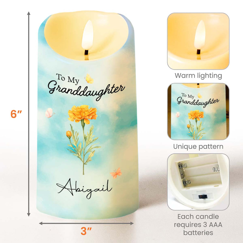 Personalized Flameless LED Candle Custom Name for Granddaughter LED Candle GradoCreations