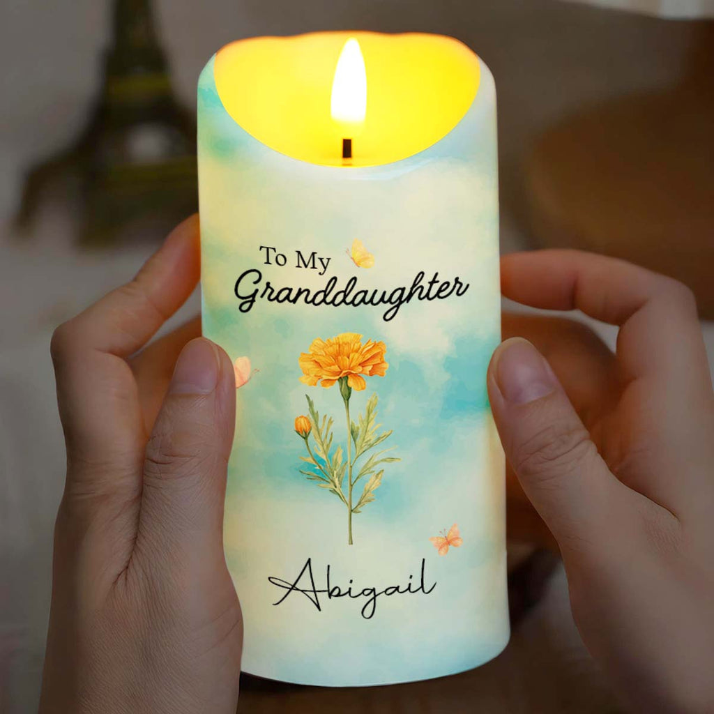 Personalized Flameless LED Candle Custom Name for Granddaughter LED Candle GradoCreations