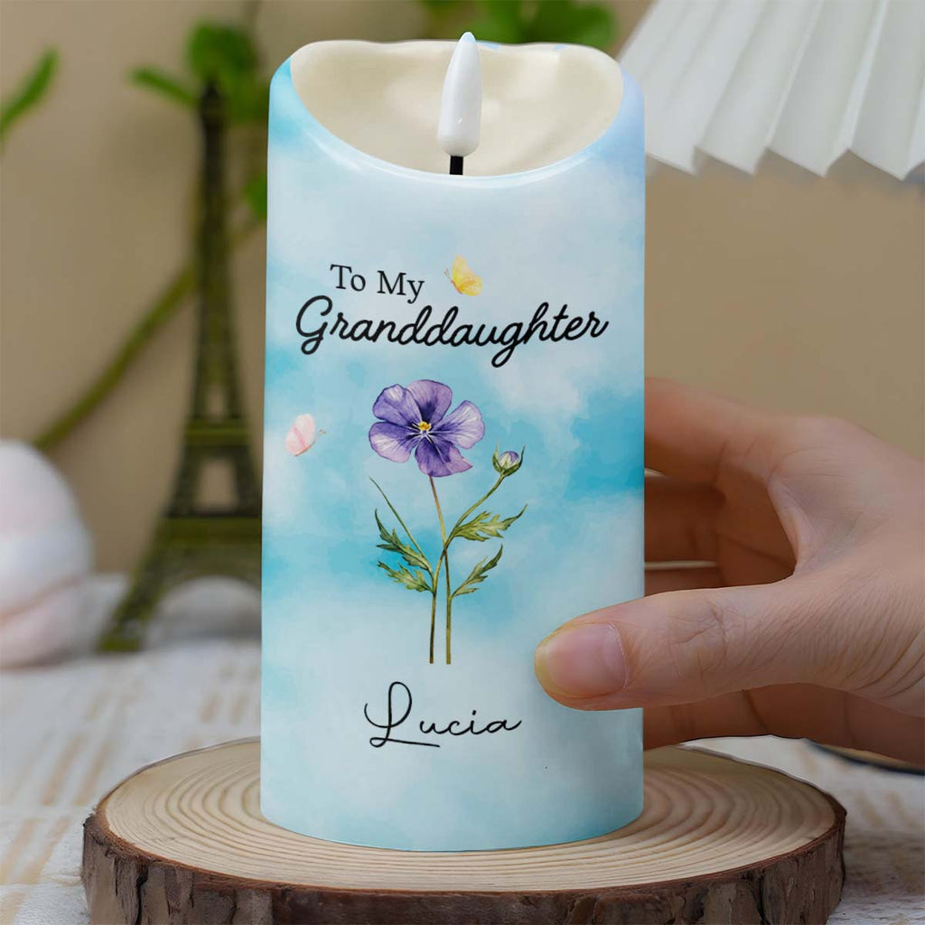 Personalized Flameless LED Candle Custom Name for Granddaughter LED Candle GradoCreations