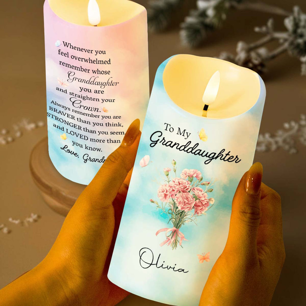 Personalized LED Candle Custom Name Gift for Granddaughter LED Candle GradoCreations