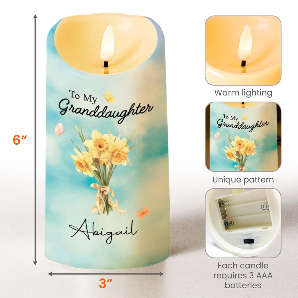 Personalized LED Candle Custom Name Gift for Granddaughter LED Candle GradoCreations