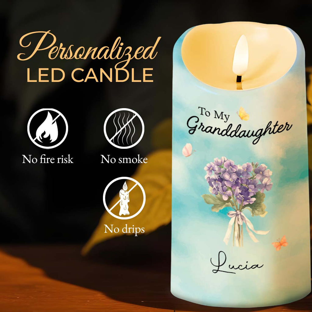 Personalized LED Candle Custom Name Gift for Granddaughter LED Candle GradoCreations