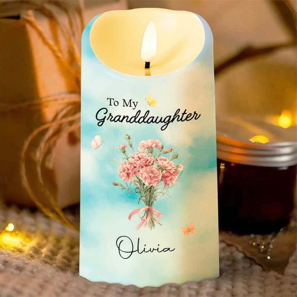 Personalized LED Candle Custom Name Gift for Granddaughter LED Candle GradoCreations