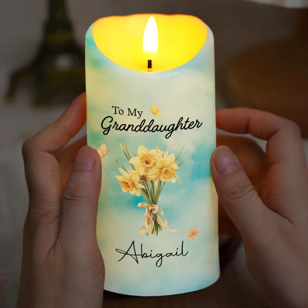 Personalized LED Candle Custom Name Gift for Granddaughter LED Candle GradoCreations