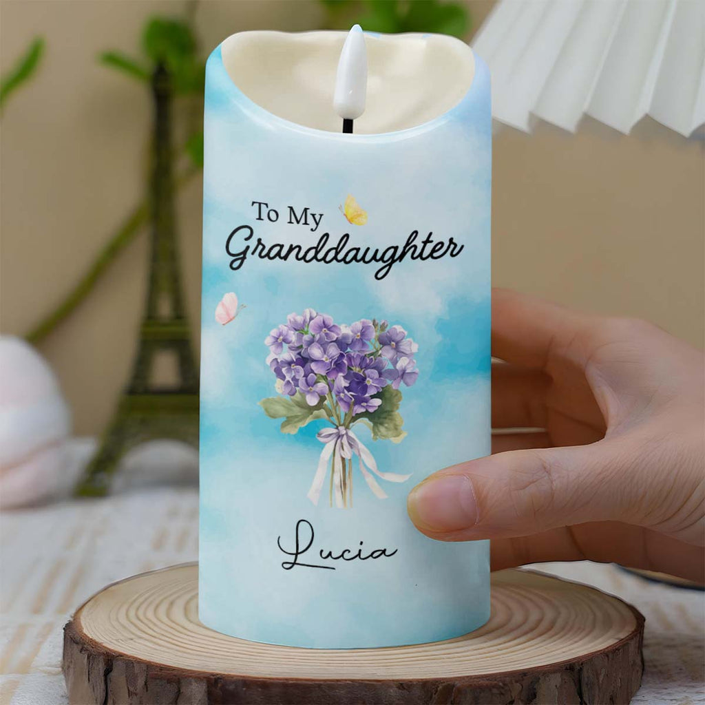 Personalized LED Candle Custom Name Gift for Granddaughter LED Candle GradoCreations
