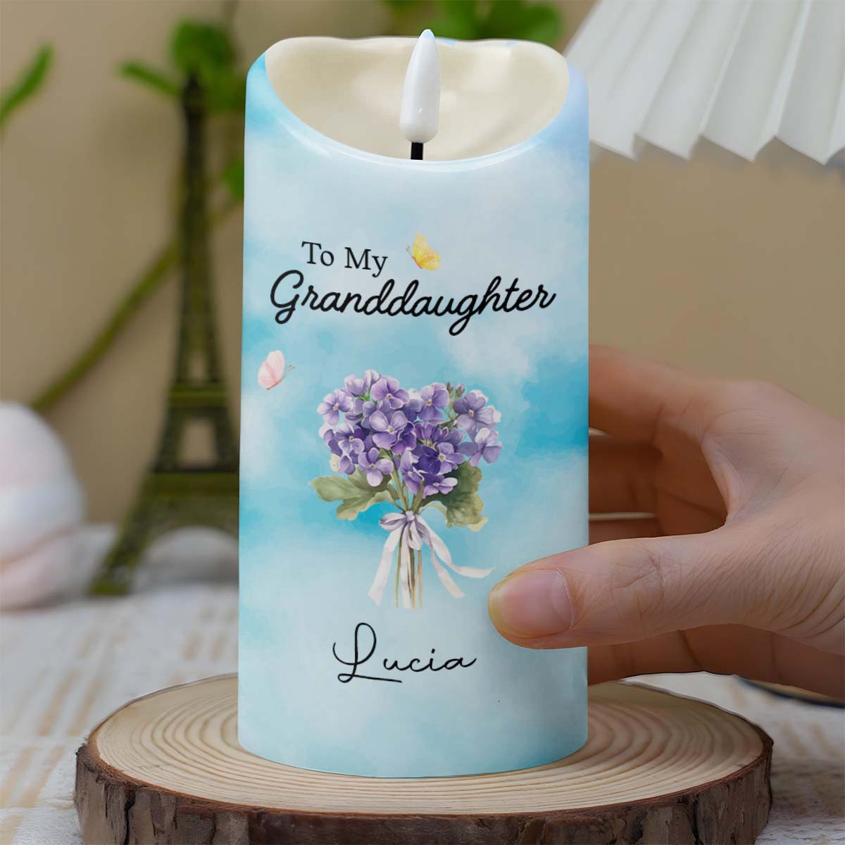 Personalized LED Candle Custom Name Gift for Granddaughter LED Candle GradoCreations