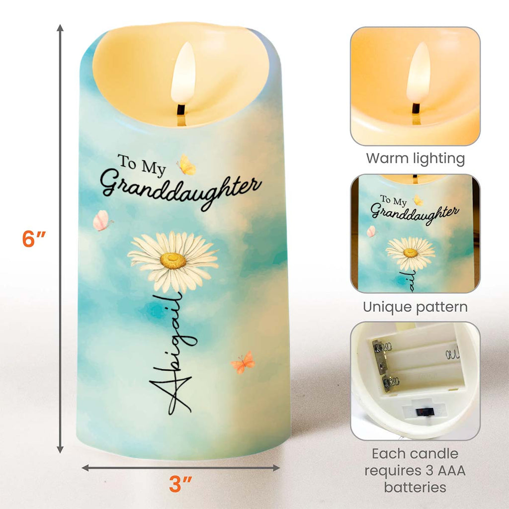 Personalized LED Candle for Granddaughter - Custom Name Gift LED Candle GradoCreations