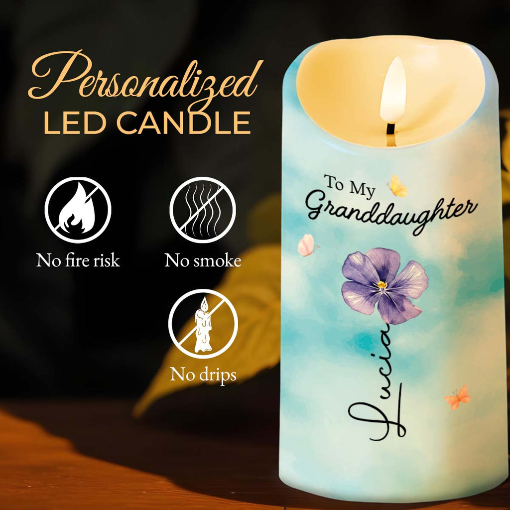 Personalized LED Candle for Granddaughter - Custom Name Gift LED Candle GradoCreations
