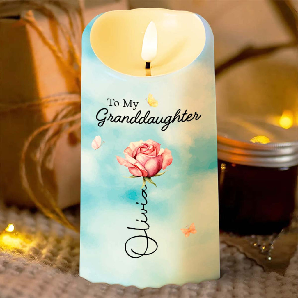 Personalized LED Candle for Granddaughter - Custom Name Gift LED Candle GradoCreations