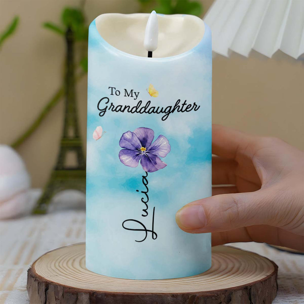 Personalized LED Candle for Granddaughter - Custom Name Gift LED Candle GradoCreations