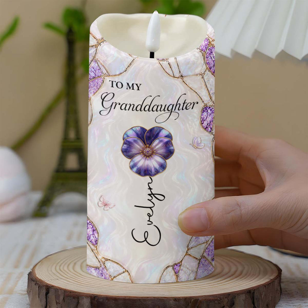 Personalized LED Candle Custom Flower Gift for Granddaughter LED Candle GradoCreations