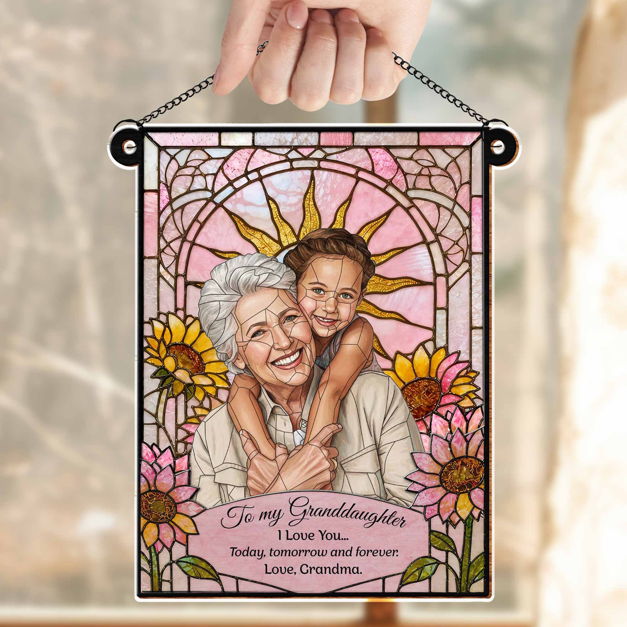 Personalized Granddaughter Suncatcher Custom Gift Idea Suncatcher GradoCreations