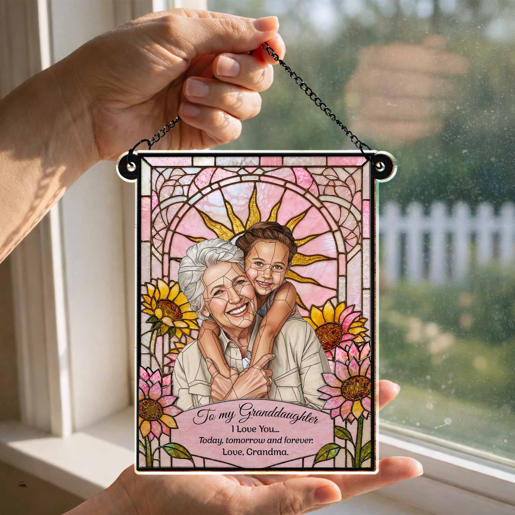 Personalized Granddaughter Suncatcher Custom Gift Idea