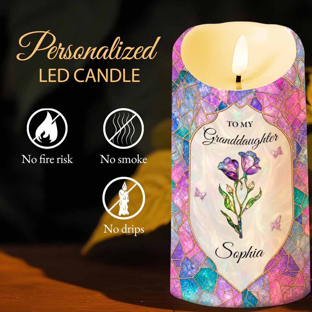Personalized LED Candle with Custom Name for Granddaughter Gift LED Candle GradoCreations