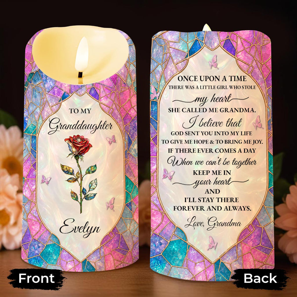 Personalized LED Candle with Custom Name for Granddaughter Gift LED Candle GradoCreations
