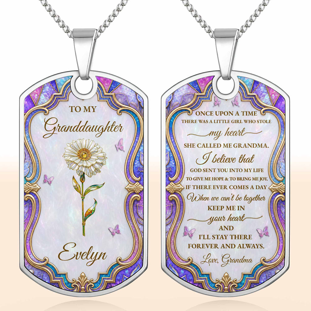 Personalized Custom Dog Tag Necklace for Granddaughter Gift Dog Tag Necklace GradoCreations