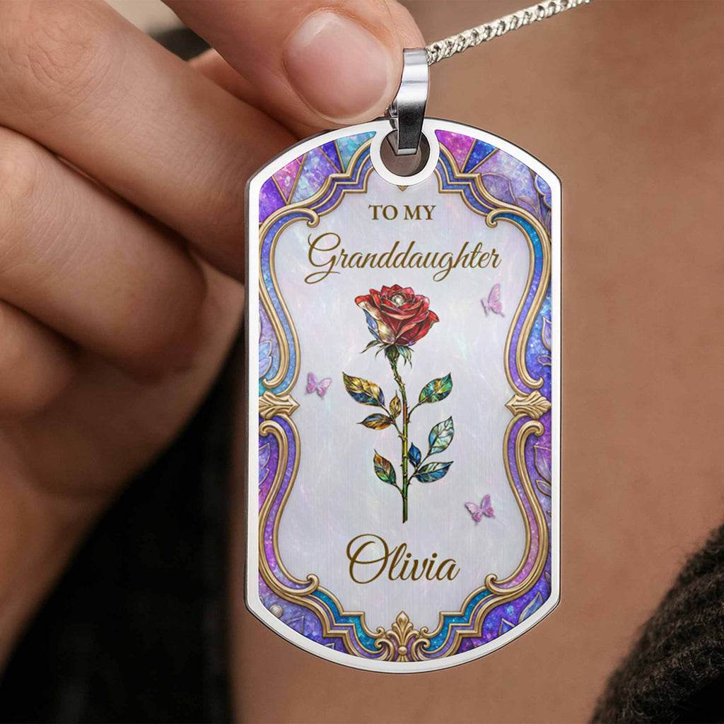 Personalized Custom Dog Tag Necklace for Granddaughter Gift Dog Tag Necklace GradoCreations