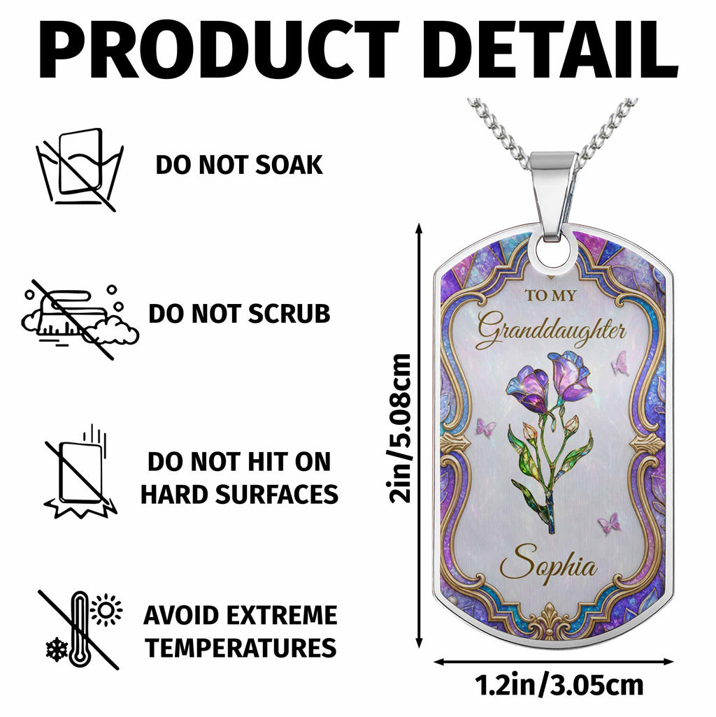 Personalized Custom Dog Tag Necklace for Granddaughter Gift Dog Tag Necklace GradoCreations