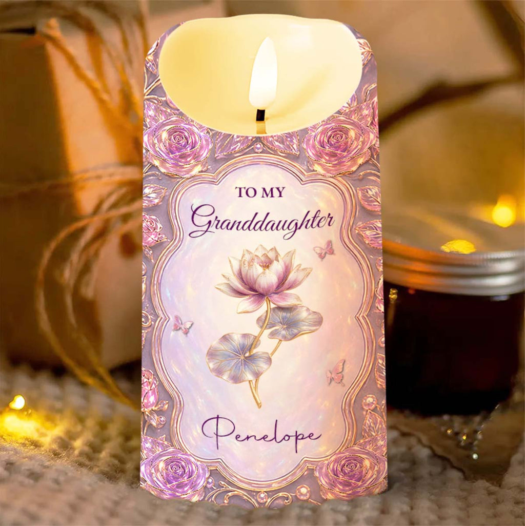 Personalized LED Candle for Granddaughter Custom Name Gift LED Candle GradoCreations