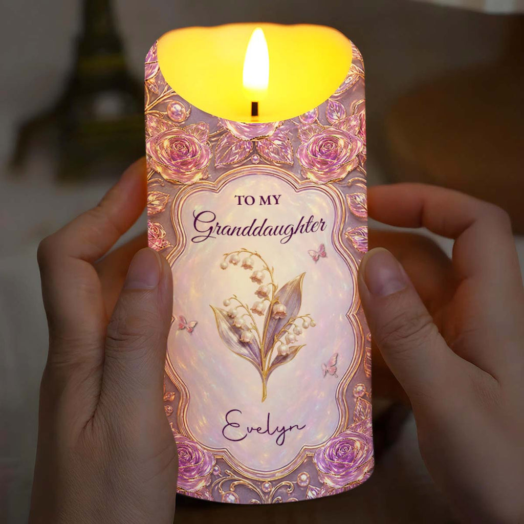 Personalized LED Candle for Granddaughter Custom Name Gift LED Candle GradoCreations