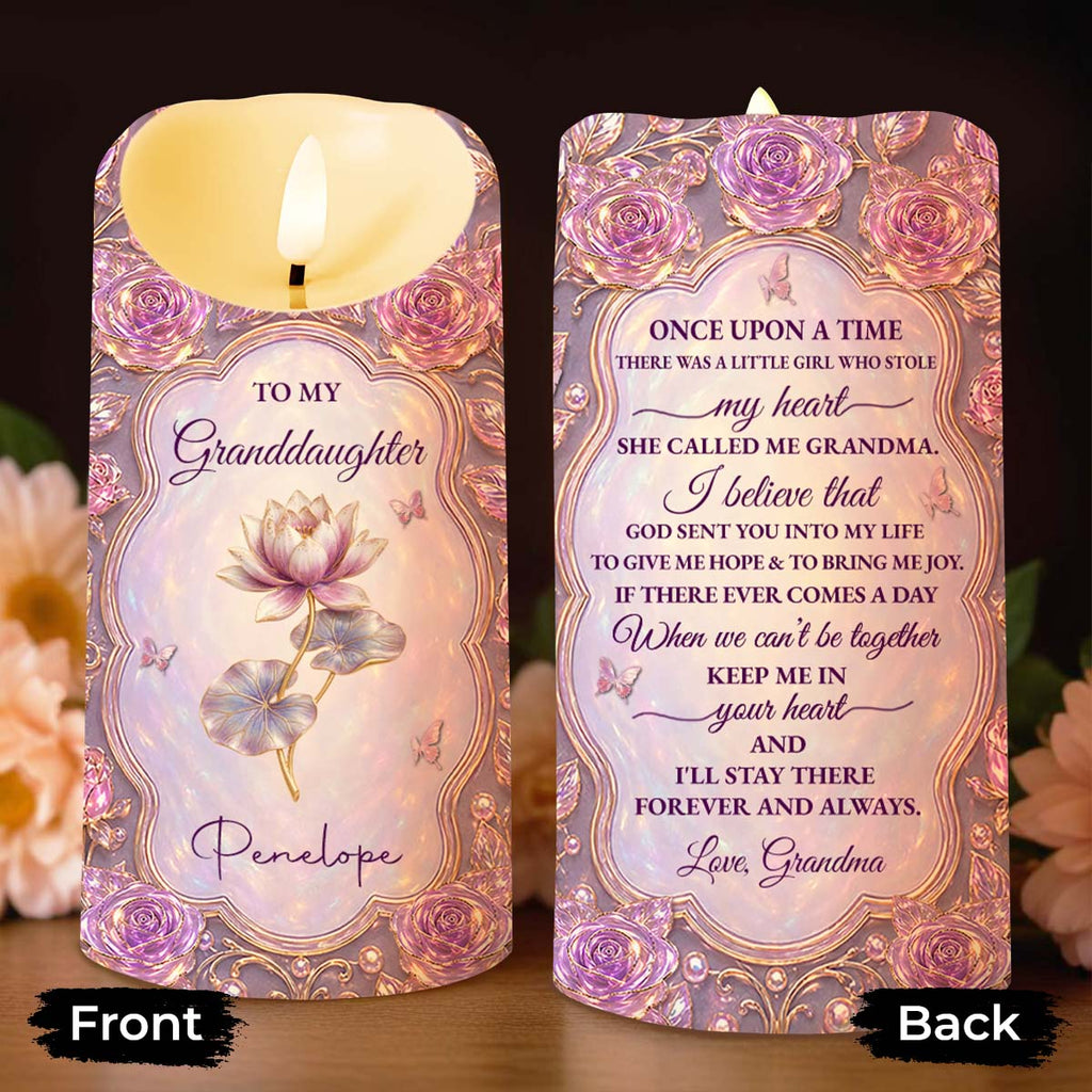 Personalized LED Candle for Granddaughter Custom Name Gift LED Candle GradoCreations