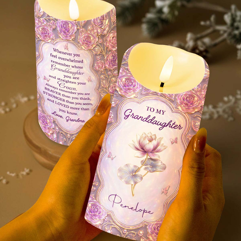 Personalized LED Candle Custom Name Gift for Granddaughter LED Candle GradoCreations