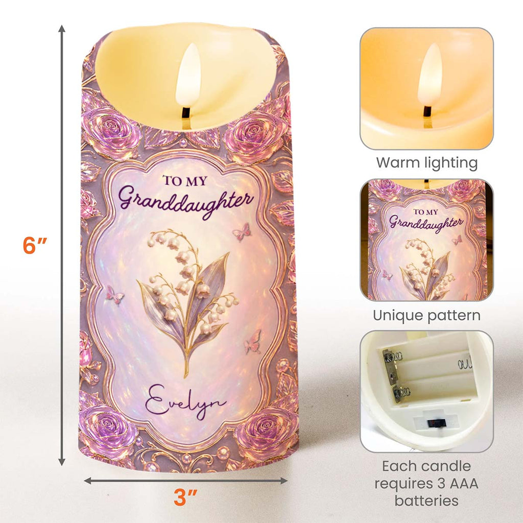Personalized LED Candle Custom Name Gift for Granddaughter LED Candle GradoCreations