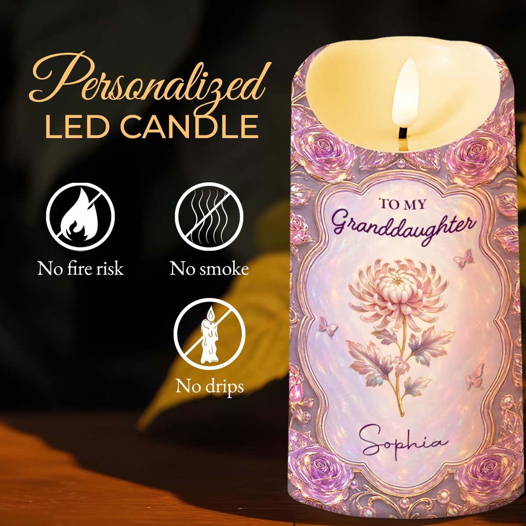 Personalized LED Candle Custom Name Gift for Granddaughter LED Candle GradoCreations
